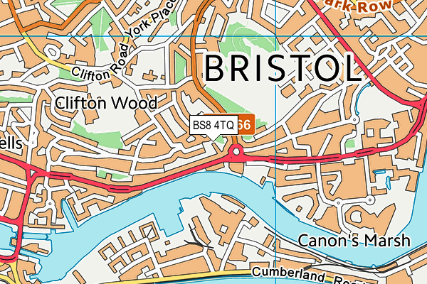 BS8 4TQ map - OS VectorMap District (Ordnance Survey) BS8 4TQ map - OS VectorMap District (Ordnance Survey)