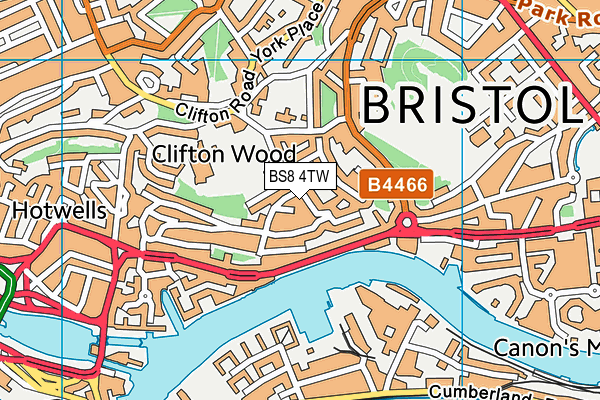 BS8 4TW map - OS VectorMap District (Ordnance Survey) BS8 4TW map - OS VectorMap District (Ordnance Survey)