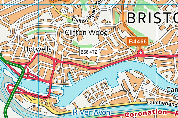 BS8 4TZ map - OS VectorMap District (Ordnance Survey) BS8 4TZ map - OS VectorMap District (Ordnance Survey)