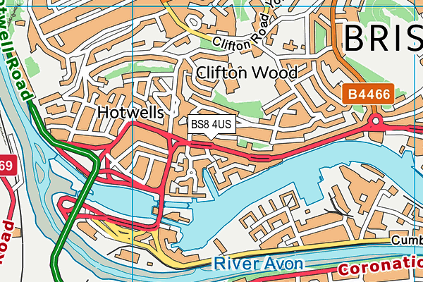 BS8 4US map - OS VectorMap District (Ordnance Survey)