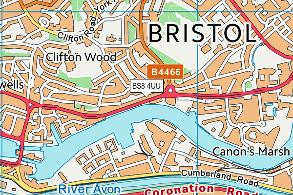 BS8 4UU map - OS VectorMap District (Ordnance Survey) BS8 4UU map - OS VectorMap District (Ordnance Survey)