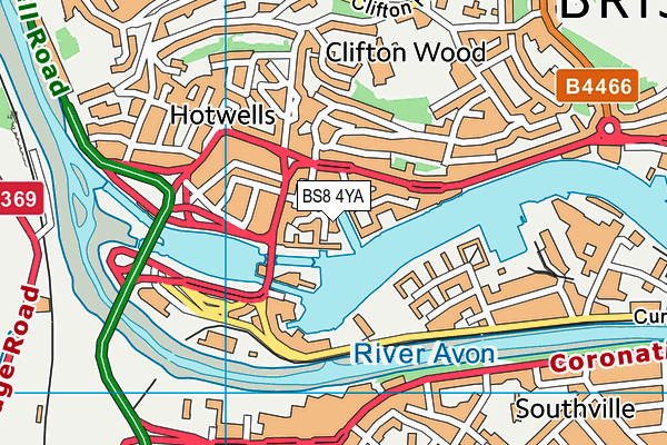 BS8 4YA map - OS VectorMap District (Ordnance Survey)