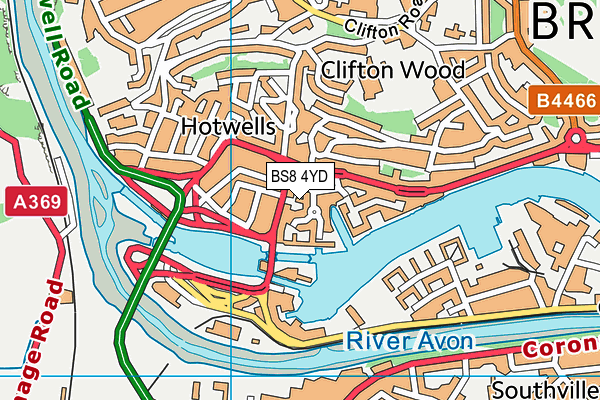 BS8 4YD map - OS VectorMap District (Ordnance Survey) BS8 4YD map - OS VectorMap District (Ordnance Survey)