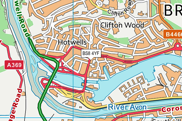 BS8 4YF map - OS VectorMap District (Ordnance Survey)