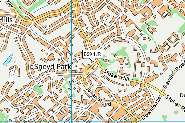 BS9 1JR map - OS VectorMap District (Ordnance Survey) BS9 1JR map - OS VectorMap District (Ordnance Survey)