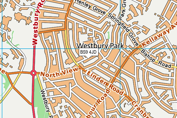 BS9 4JD map - OS VectorMap District (Ordnance Survey) BS9 4JD map - OS VectorMap District (Ordnance Survey)