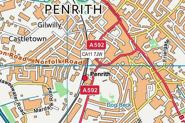 CA11 7JW map - OS VectorMap District (Ordnance Survey)