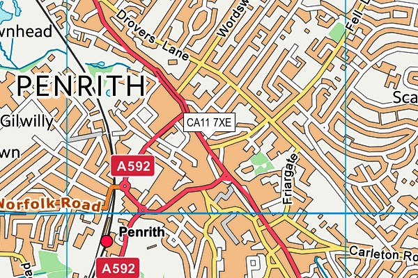 CA11 7XE map - OS VectorMap District (Ordnance Survey) CA11 7XE map - OS VectorMap District (Ordnance Survey)