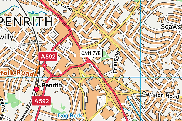 CA11 7YB map - OS VectorMap District (Ordnance Survey) CA11 7YB map - OS VectorMap District (Ordnance Survey)