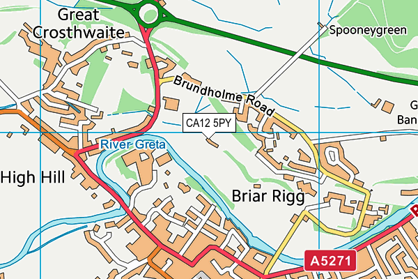 CA12 5PY map - OS VectorMap District (Ordnance Survey) CA12 5PY map - OS VectorMap District (Ordnance Survey)