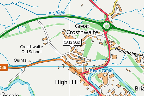 CA12 5QD map - OS VectorMap District (Ordnance Survey) CA12 5QD map - OS VectorMap District (Ordnance Survey)