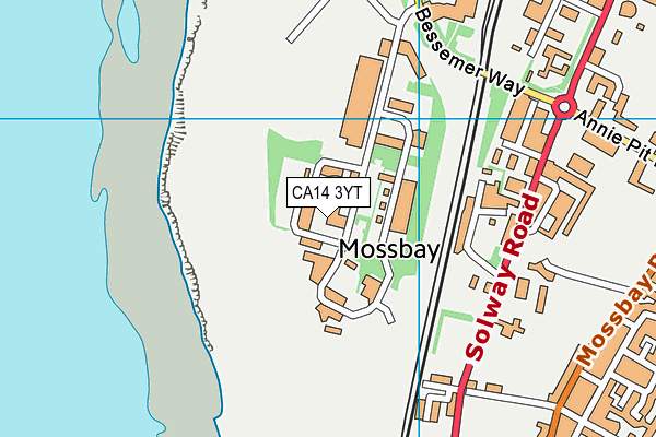 CA14 3YT map - OS VectorMap District (Ordnance Survey) CA14 3YT map - OS VectorMap District (Ordnance Survey)