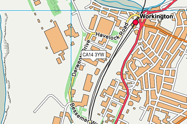 CA14 3YW map - OS VectorMap District (Ordnance Survey) CA14 3YW map - OS VectorMap District (Ordnance Survey)