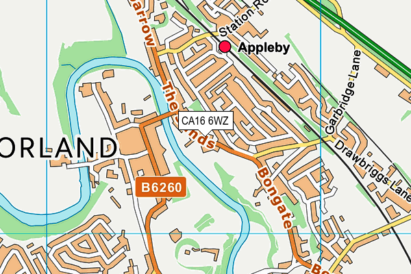 CA16 6WZ map - OS VectorMap District (Ordnance Survey)