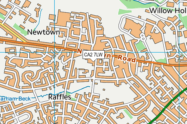 CA2 7LW map - OS VectorMap District (Ordnance Survey) CA2 7LW map - OS VectorMap District (Ordnance Survey)