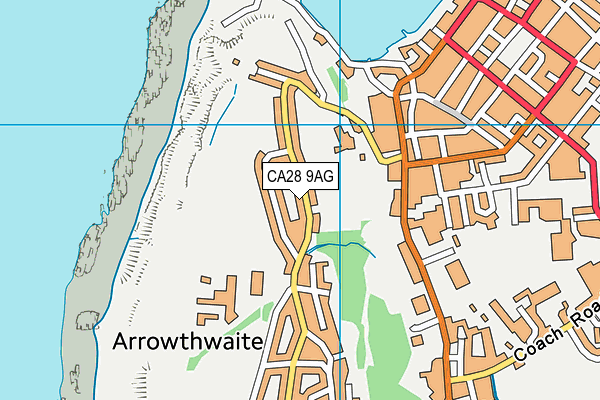 CA28 9AG map - OS VectorMap District (Ordnance Survey)