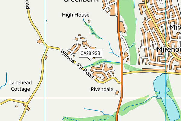 CA28 9SB map - OS VectorMap District (Ordnance Survey) CA28 9SB map - OS VectorMap District (Ordnance Survey)