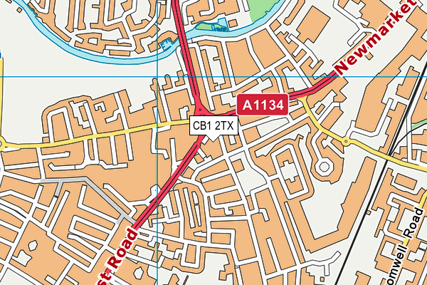 CB1 2TX map - OS VectorMap District (Ordnance Survey) CB1 2TX map - OS VectorMap District (Ordnance Survey)