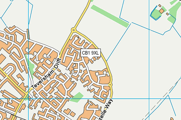 CB1 9XL map - OS VectorMap District (Ordnance Survey) CB1 9XL map - OS VectorMap District (Ordnance Survey)