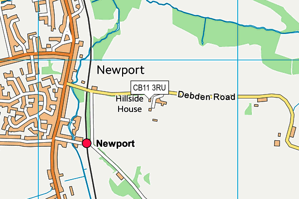 CB11 3RU map - OS VectorMap District (Ordnance Survey)