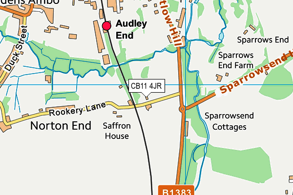 CB11 4JR map - OS VectorMap District (Ordnance Survey)