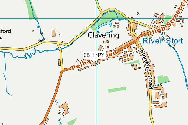 CB11 4PY map - OS VectorMap District (Ordnance Survey)
