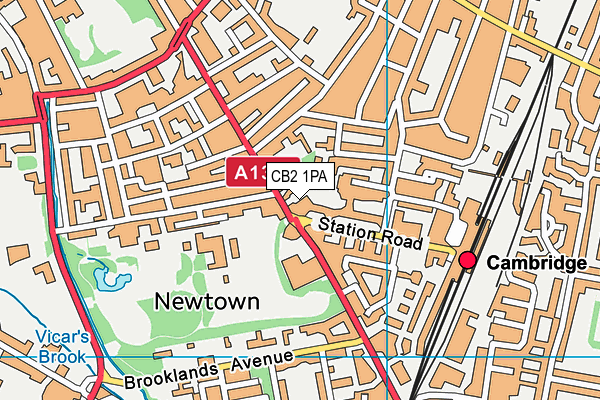 CB2 1PA map - OS VectorMap District (Ordnance Survey) CB2 1PA map - OS VectorMap District (Ordnance Survey)