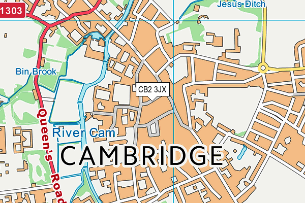 CB2 3JX map - OS VectorMap District (Ordnance Survey) CB2 3JX map - OS VectorMap District (Ordnance Survey)