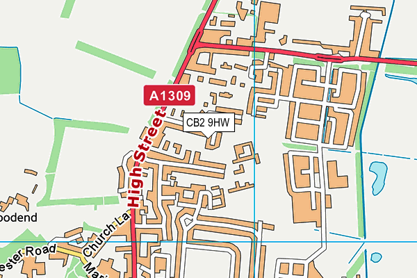 CB2 9HW map - OS VectorMap District (Ordnance Survey) CB2 9HW map - OS VectorMap District (Ordnance Survey)