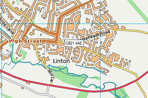 CB21 4AE map - OS VectorMap District (Ordnance Survey) CB21 4AE map - OS VectorMap District (Ordnance Survey)