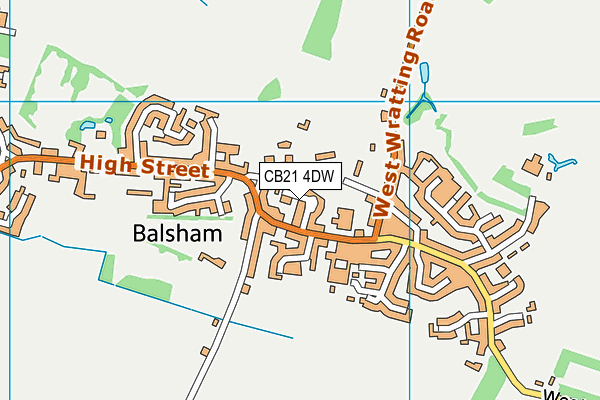 CB21 4DW map - OS VectorMap District (Ordnance Survey) CB21 4DW map - OS VectorMap District (Ordnance Survey)