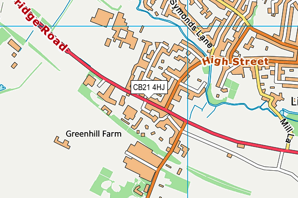 CB21 4HJ map - OS VectorMap District (Ordnance Survey) CB21 4HJ map - OS VectorMap District (Ordnance Survey)