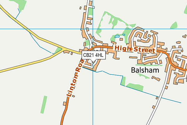 CB21 4HL map - OS VectorMap District (Ordnance Survey) CB21 4HL map - OS VectorMap District (Ordnance Survey)
