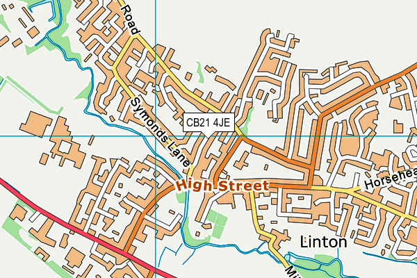 CB21 4JE map - OS VectorMap District (Ordnance Survey) CB21 4JE map - OS VectorMap District (Ordnance Survey)