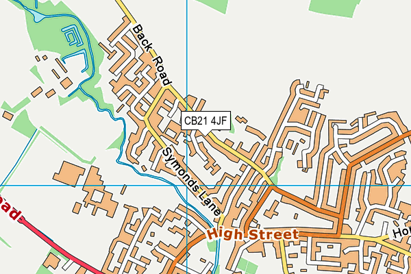 CB21 4JF map - OS VectorMap District (Ordnance Survey) CB21 4JF map - OS VectorMap District (Ordnance Survey)