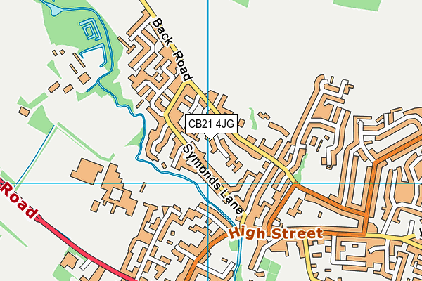CB21 4JG map - OS VectorMap District (Ordnance Survey) CB21 4JG map - OS VectorMap District (Ordnance Survey)