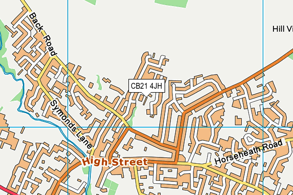 CB21 4JH map - OS VectorMap District (Ordnance Survey) CB21 4JH map - OS VectorMap District (Ordnance Survey)
