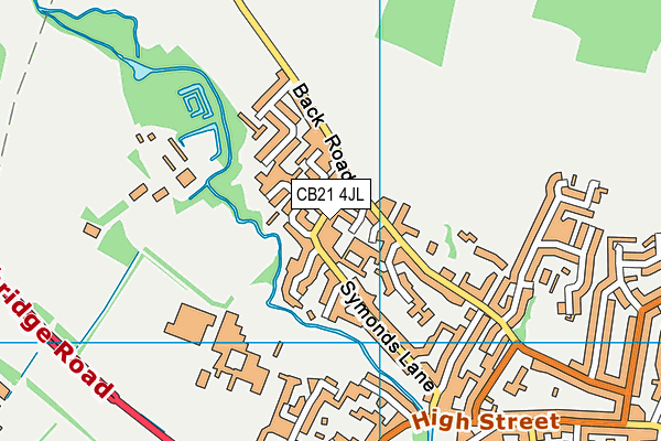 CB21 4JL map - OS VectorMap District (Ordnance Survey) CB21 4JL map - OS VectorMap District (Ordnance Survey)