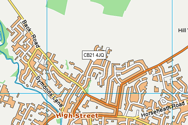 CB21 4JQ map - OS VectorMap District (Ordnance Survey) CB21 4JQ map - OS VectorMap District (Ordnance Survey)