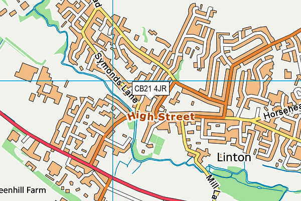 CB21 4JR map - OS VectorMap District (Ordnance Survey) CB21 4JR map - OS VectorMap District (Ordnance Survey)