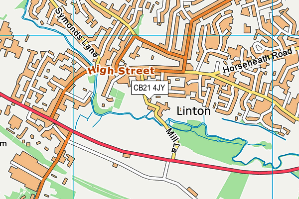 CB21 4JY map - OS VectorMap District (Ordnance Survey) CB21 4JY map - OS VectorMap District (Ordnance Survey)