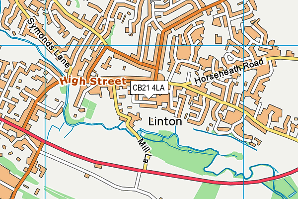 CB21 4LA map - OS VectorMap District (Ordnance Survey) CB21 4LA map - OS VectorMap District (Ordnance Survey)