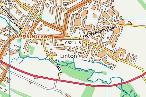 CB21 4LB map - OS VectorMap District (Ordnance Survey) CB21 4LB map - OS VectorMap District (Ordnance Survey)