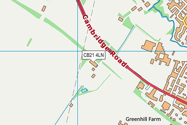 CB21 4LN map - OS VectorMap District (Ordnance Survey) CB21 4LN map - OS VectorMap District (Ordnance Survey)