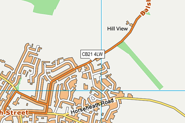 CB21 4LW map - OS VectorMap District (Ordnance Survey) CB21 4LW map - OS VectorMap District (Ordnance Survey)