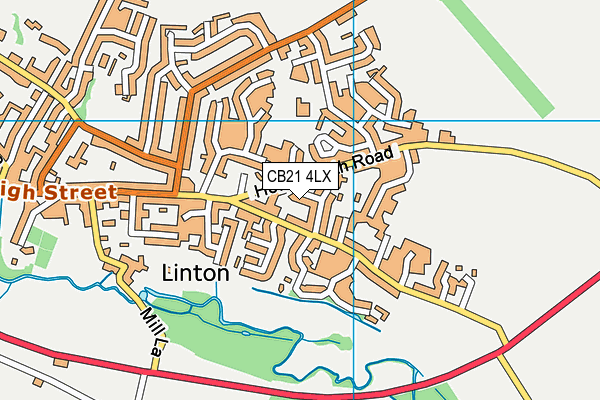 CB21 4LX map - OS VectorMap District (Ordnance Survey) CB21 4LX map - OS VectorMap District (Ordnance Survey)