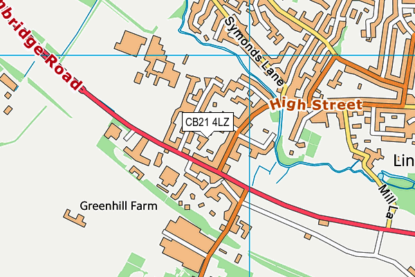 CB21 4LZ map - OS VectorMap District (Ordnance Survey) CB21 4LZ map - OS VectorMap District (Ordnance Survey)