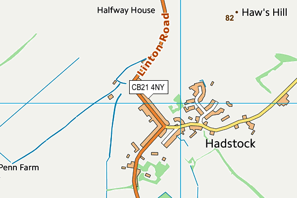 CB21 4NY map - OS VectorMap District (Ordnance Survey) CB21 4NY map - OS VectorMap District (Ordnance Survey)