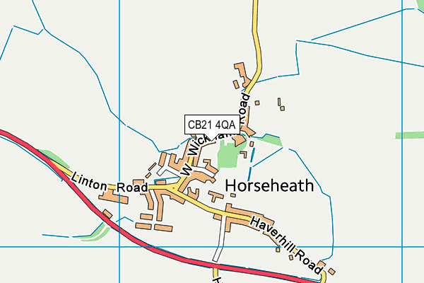 CB21 4QA map - OS VectorMap District (Ordnance Survey) CB21 4QA map - OS VectorMap District (Ordnance Survey)