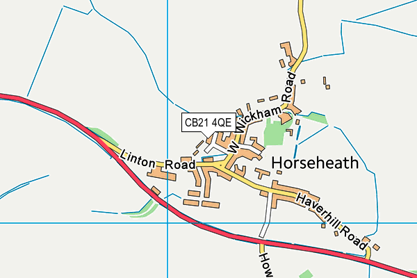 CB21 4QE map - OS VectorMap District (Ordnance Survey) CB21 4QE map - OS VectorMap District (Ordnance Survey)